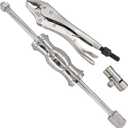 Slide Hammer Locking Pliers Set, 9 inch Locking Pliers, Sturdy 2 Pound Slide Hammer,Swivel Grip Attachment for Nail, Bolt, Pin, Seal, CV Axle Removal Tool