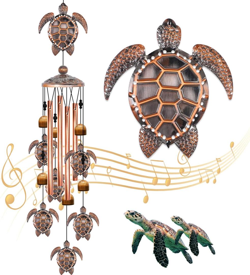 Turtle Wind Chime for Outside,Sea Turtle Gifts for Women,35IN Windchimes Outdoors Clearance,Turtle Decor for Garden Yard Porch Patio Home, Birthday Gift for Mom Grandma Friend