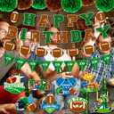 3 x Feifeiya 54 Pcs Football Birthday Party Decorations Includes Happy Birthday Banner America Football Party Hanging Swirl Spirals Tissue Pom Poms Streamers Decor Rugby Sport Game Decorations