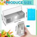 Boao 6 Slot lce Chilled Stainless Steel Condiment Tray Garnish Tray with 4 Ice Boxes Condiment Container with Lid for Party Hot Pot Sauce Station Bar Drink Topping Prep Station Supplies, 17.72 x 5.91 x 5.28 inches