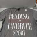 Reading is My Favorite Sport Book Lover Funny Saying Quote T-Shirt, Gray Large