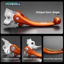 Funparts Dirt Bike Brake Clutch Lever Titanium Alloy for SX SXF SXS SXSF EXC EXCF XC XCW XCF XCFW XCRW EXCR 250 300 350 400 450 500 530, Hydraulic Brake Levers Adjustable CNC Anodized Orange