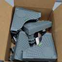 Mini Fridge Stand With 4 Locking Wheels And 6 Strong Feet Universal Washer and Dryer Pedestals 16.5"-26.7" Adjustable Appliance for Fridge Stand,Washing Machine Stand, Laundry Pedestal (GRAY) (GREY)