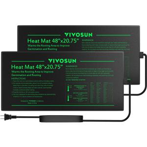 VIVOSUN 2-Pack 48" x 20.75" Durable Waterproof Seedling Heat Mat, UL & MET-Certified Warm Hydroponic Heating Pad for Germination, Indoor Gardening, Greenhouse