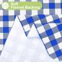 Smiry Rectangle Table Cloth, Waterproof Vinyl Tablecloth with Flannel Backing, Wipeable Buffalo Plaid Table Cover for Picnic, Indoor and Outdoor (Blue & White, 54"x78")