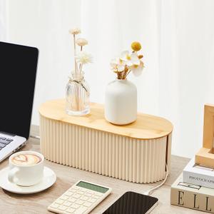 Marsui Cable Management Box Cord Hider Organizer (Wood Color), Pack Of 1