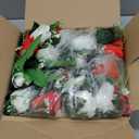 Lodou Artificial Cemetery Flowers,Outdoor Grave Decorations Roses,Arrangements Bouquet with Cemetery Vase, Silk Flowers for Long-Lasting Remembrance (Red White)