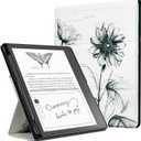 CoBak Stand Case for Kindle Scribe - Premium Folio Leather Cover with Pen Holder, Auto Sleep/Wake - Compatible with 10.2 Inch Kindle Scribe (2022/2024 Release) (Sketch Sunflower)