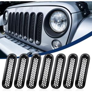 Nilight Grill Clip-in Mesh Inserts Guard for Wrangler JK 2007-2017