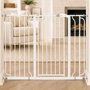 Regalo 36" Extra Tall and Wide Baby Gate, Bottom of Stairs & Doorways
Fits Openings 29"-49" Wide, Pressure Mounted with Door, For Babies, Toddlers & Pets, White