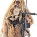 Soldier Action Figure Model, 12 Inch 1/6 Realistic Army Military Police Sniper Soldier Model Set with Accessories Collection Gifts for Adults (Camouflage Desert)