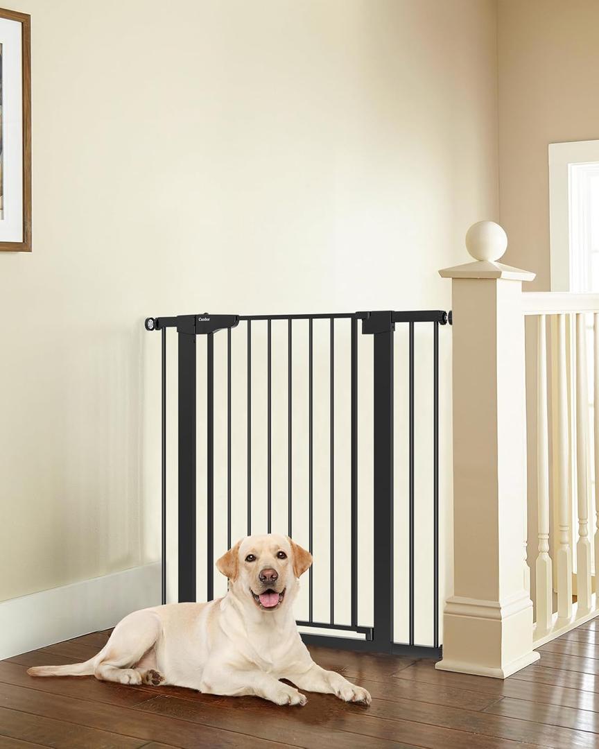 Cumbor 36" Extra Tall Baby Gate for Stairs, 29.7-40.6" Wide Dog Gate for Doorways, Pressure Mounted Auto-Close Pets Gates for Dogs Indoor, Durable Safety Child Gate, Mom's Choice Awards Winner, Black