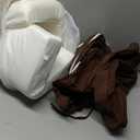 downluxe Waterproof Outdoor Chair Cushions Set of 2, 19" x 19" x 3" Patio Chair Cushion with Non-Slip Ties & Handle, Square Outdoor Cushion for Patio Furniture with Removable Cover, Brown