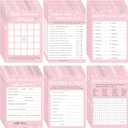 Harloon 302 Pcs Winter Snowflake Baby Shower Games, 6 Games, 50 Sheets Each, Baby Shower, Word Scramble, Word Search, Predictions and Advice(Pink)