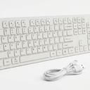 Wireless Keyboard, Quiet and Compact US Layout, Plug and Play, Unifying USB Receiver, White