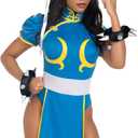 Leg Avenue Women's Street Fighter ChunLi Costume (Blue), Small / Medium