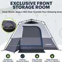 NORKIRK. - USA-Based, Instant 4-Person Camping Tent, Quick Pop-Up Shelter with Waterproof Rainfly Mesh Windows Zippered Doors & Carry Bag for Camping & Festivals Hiking, Beach & Travel, 8' x 8' x 60"