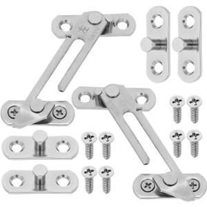 Didiseaon Window Safety Lock 4 Pack Window Stopper Concealed Restrictor Lock Child Locks for Casement and Sliding Sash Windows Easy Install Reusable 3.34 X 1.96 X 0.39 in, 8.50X5.00X1.00CM
