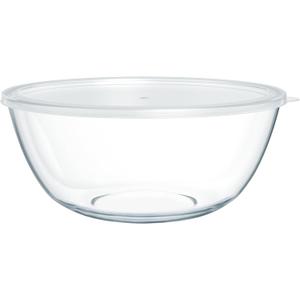 4.7 Qt Extra Large Glass Mixing Bowls Clear Glass Salad Cooking Bowls for Kitchen Salad Bread Storage