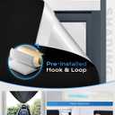 100% Blackout Curtains, Portable No Drill Window Shades, DIY Blackout Window Cover with Hook and Loop, for Bedroom, Baby Nursery, Travel, DormRoom, Apartment (35" x 60")