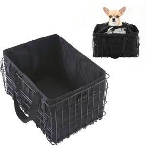 Bike Basket Suit for Front/Rear/Side of Bicycle with Removable Liner Bag, Dog Bike Basket Carrier for Travel, Large Size Basket More Storage, Ebike Accessoriest for Pets, Fruit & Grocery