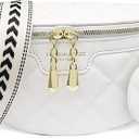 Crossbody Bag Women Wide Strap Fanny Pack Ladies Leather Chest Bag with Coin Purse, Modern Bags with Wide Shoulder Strap, Shoulder Bag Women Small Cell Phone Bag
