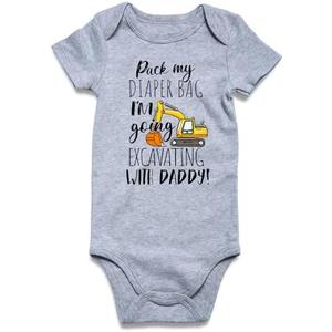 Funnycokid Baby Boys Girls Bodysuit Funny Newborn Romper Short Sleeve Infant Neutral Outfits Jumpsuit, Size 3-6M