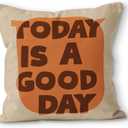 SiuSue Eclectic Decor - Trendy Funky Today is a Good Day Pillow Covers 18x18, Eclectic Maximalist Throw Pillows Covers for Couch Sofa, Maximalist Decor(Brown)