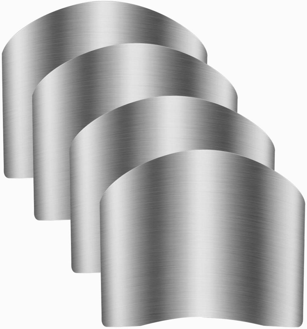 2 x Niupiour Stainless Steel Finger Guards, 4 Packs of Finger Protectors when Cutting, Slicing, Dicing, Chopping Vegatables, Kitchen Tool Knife Shields Guards Avoid Hurting