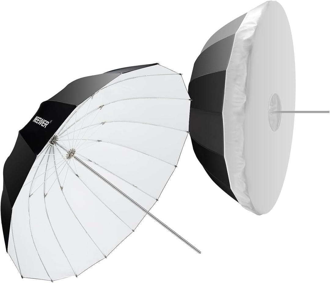NEEWER 71"/180cm Parabolic Reflective Umbrella Photography with White Inner, Soft Lighting with Diffuser Cover, Bag, Quick Fold for Camera Photo Studio Video Light Shooting Monolight Flash, NS4U