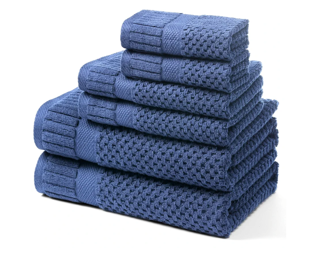 100% Cotton Bath Towels for Bathroom,Highly Absorbent Bath Towels Set Quick Dry,Luxury Soft Towels for Hotel (6, Electric Blue)
