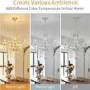 Crystal Chandelier, 5-Light Modern Chandelier for Dining Room Light Fixture, Nickel Finish Pendant Ceiling Light Fixture, Modern Candle Chandelier for Living Room Kitchen Island Entryway Bedroom, 27" High 22.7" Wide