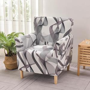 LiveGo Stretch Mid Century Modern Armchair Slipcover 1-Piece Jacquard Accent Chair Covers with Arms Soft Waterproof Chair Slipcovers for Living Room Furniture Protector Office (Color L)