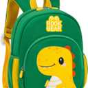 Lightweight and breathable children's dinosaur schoolbag, made of SBR diving fabric, suitable for kindergarten backpacks (green, Small)