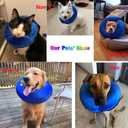 Inflatable Dog Cone Collar for After Surgery, Doggie Neck Blow up Donut Recovery ECollar, Soft Adjustable Dog Cone for Small Medium Large Dogs and Cats (Blue)