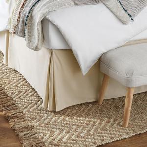 Amazon Basics Lightweight Pleated Bed Skirt, Full, Beige, Solid