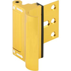 Prime-Line U 114706 New and Improved Door Reinforcement Lock with Integral Pull Extra, High Security to Your Home and Prevent Unauthorized Entry 3 in. Stop, Solid Brass, Polished (Single Pack)