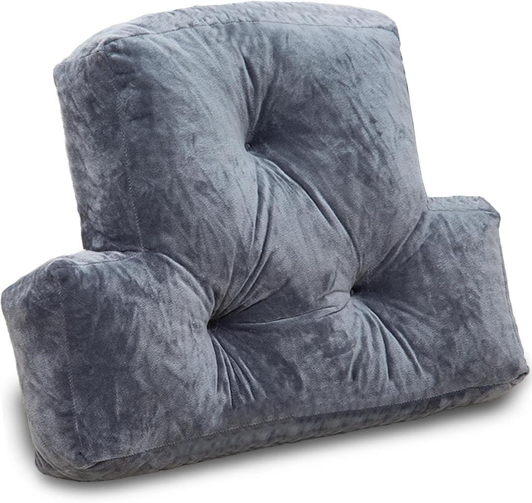 1 MIDDLE ONE Back Pillow for Chair, Memory Foam Lumbar Pillow for Back Support, Back Rest Cushion for Office, Sofa, Couch Sitting, Recliner, Bed and Lower Back Pain (Grey)