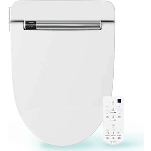 VOVO VB-4000SE Elongated Bidet Toilet Seat, Warm Water, LED Light, Heated Seat, White, Deodorizer, Dryer, Stainless Steel Nozzle, Made in Korea