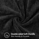 decorUhome Chenille Soft Cozy Throw Pillow Covers 20x20 Set of 2, Modern Farmhouse Boho Velvet Decorative Pillow Cases with Stitched Edge for Couch Sofa Bed Home Decor, Black
