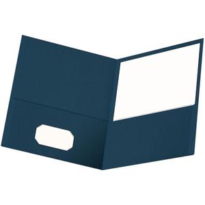 Oxford Twin-Pocket Folders, Textured Paper, Letter Size, Dark Blue, Holds 100 Sheets, Box of 25 (57538EE)