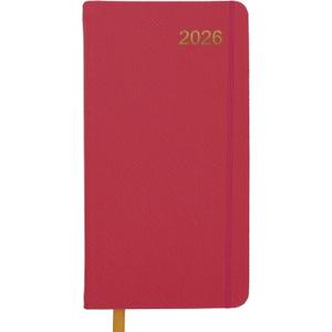 2026 Textured Cover Weekly Monthly Pocket Planner/Pocket Calendar, 6.75"x3.4": 14 Months (November 2025 - December 2026) / 2026 Calendar / 2026 Weekly Calendar/Weekly Planner Organizer (Pink)