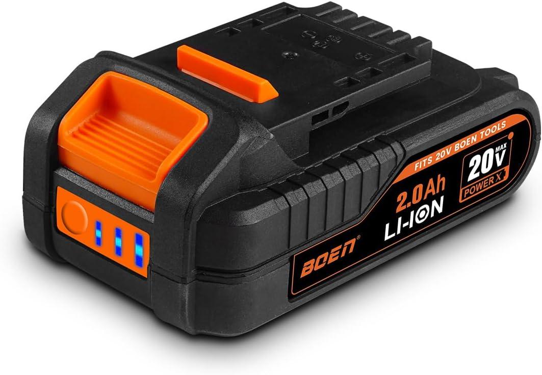 boen 20V MAX 2.0Ah Lithium Compact Battery, 2000mAh, Compatible 20V Cordless Power Tools