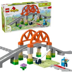 LEGO DUPLO Town Train Bridge and Tracks Expansion Set - 10 Extra Pieces of Train Tracks - Preschool and Toddler Train Set, Ages 2+ - Building Toy for Boys and Girls - 10426