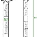 OUSHENG 87in Garden Arbor, Metal Arch Trellis for Climbing Plants Outdoor, Steel Archway for Wedding Ceremony Party Christmas Decoration Decor Pergola Backyard Lawn, Brown