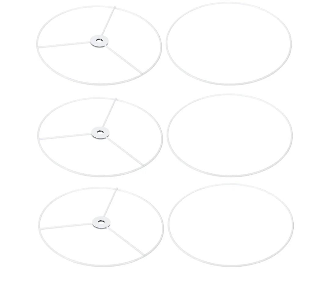 PATIKIL 8 Inch E26 E27 Lamp Shade Ring Frame, 3 Pack Lampshade Holder Wire Frame DIY Drum Ring for Table Floor Lamp White