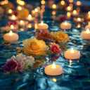 5plots 48 Pack 200 Hour Flameless Floating Candles, 2 Inches White Waterproof Led Tealights for Wedding Vases Centerpieces Party Proposal Pool Decor Decoration