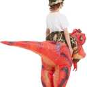 COMIN Inflatable Dinosaur Costumes for Toddler Kids T Rex Blow Up Ride on Dino Outfits for Halloween Party (55)