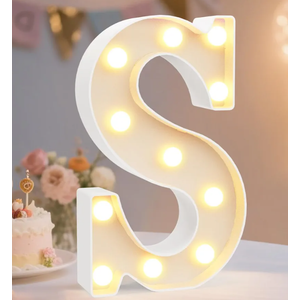 Pooqla LED Marquee Letter Lights Sign, Light Up Alphabet Letter for Home Party Wedding Decoration "S"