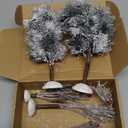 6 Pieces Christmas Village Trees Set,Snow Covered Village Bare Branch,Artificial Christmas Decor Trees Winter Snow Model Birch for Holiday Decorations(Simple Style)